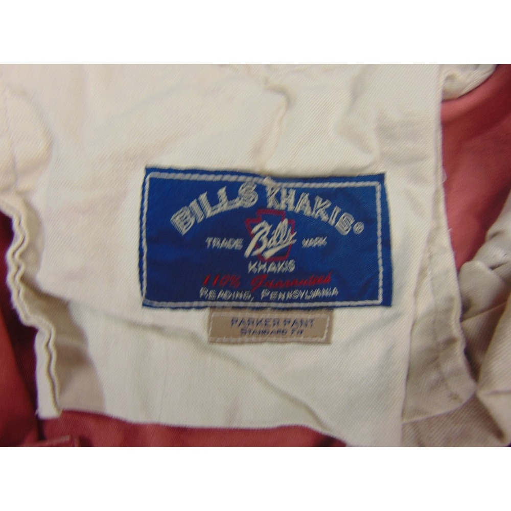 Bills Khakis Pants Mens 34x31 Red Chino Straight Fit Flat Front Made in USA - Picture 10 of 10